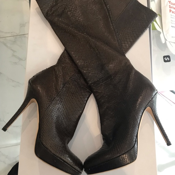Christian Dior Python Knee-High Boots Brown size 40 - Picture 14 of 16